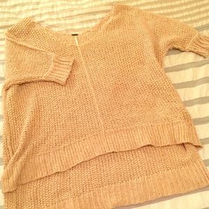 Free People Pink OverSized Cotton Sweater XS Used